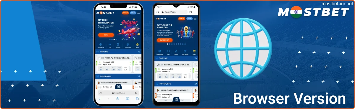 Browser Version of the Mostbet India Website