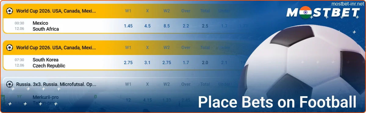 Football betting at Mostbet India