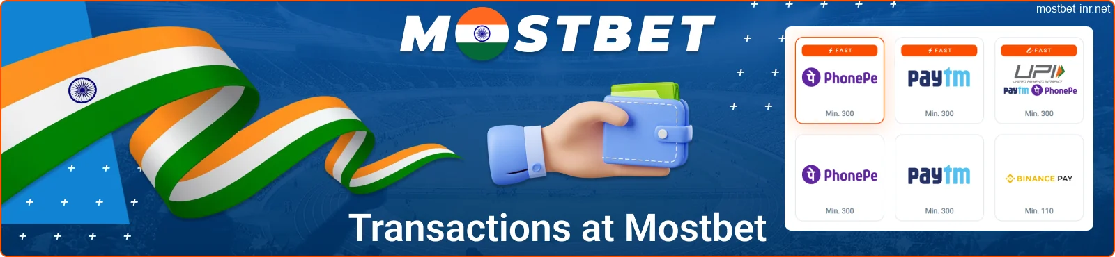 Transactions at Mostbet IN